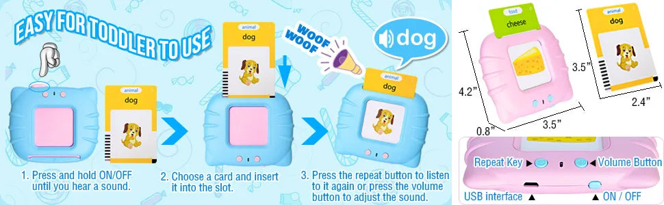 Talking Flash Cards Early Educational Toys.