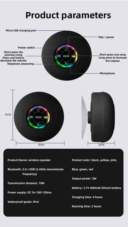 AquaTunes LED Shower Speaker